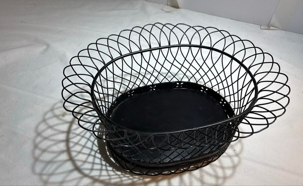 Vintage Black Wire Fruit Basket